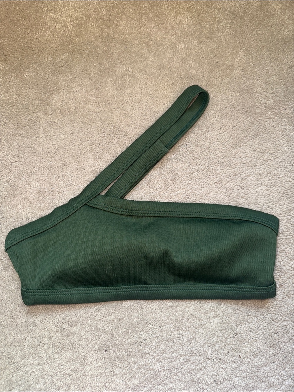 One-Shoulder Bikini Top in Dark Green